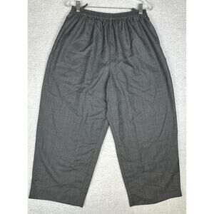 Eskandar Cropped Wide Leg Pants Gray Wool Silk Women’s Size 1